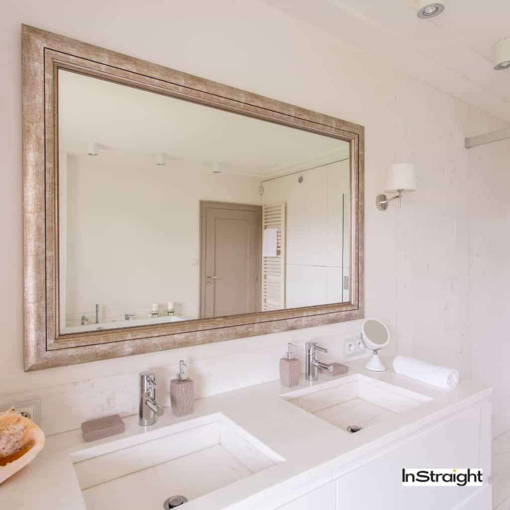 large bathroom mirror